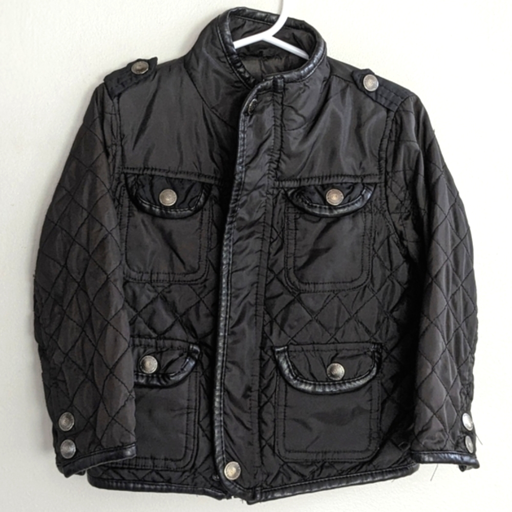 Boy Jacket, Urban Republic, Quilted, Black, Size 24 months